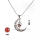 Carnelian Gemstone Moon Silver Plated Charm Pendant Necklace